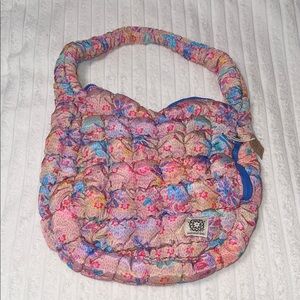 Natural Life Pink Floral Puffy Fit Quilted Women's Bag